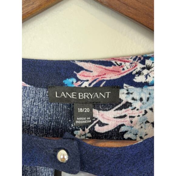 Lane Bryant Blue Floral Trapeze Dress Size 18/20 NWT - Picture 3 of 13
